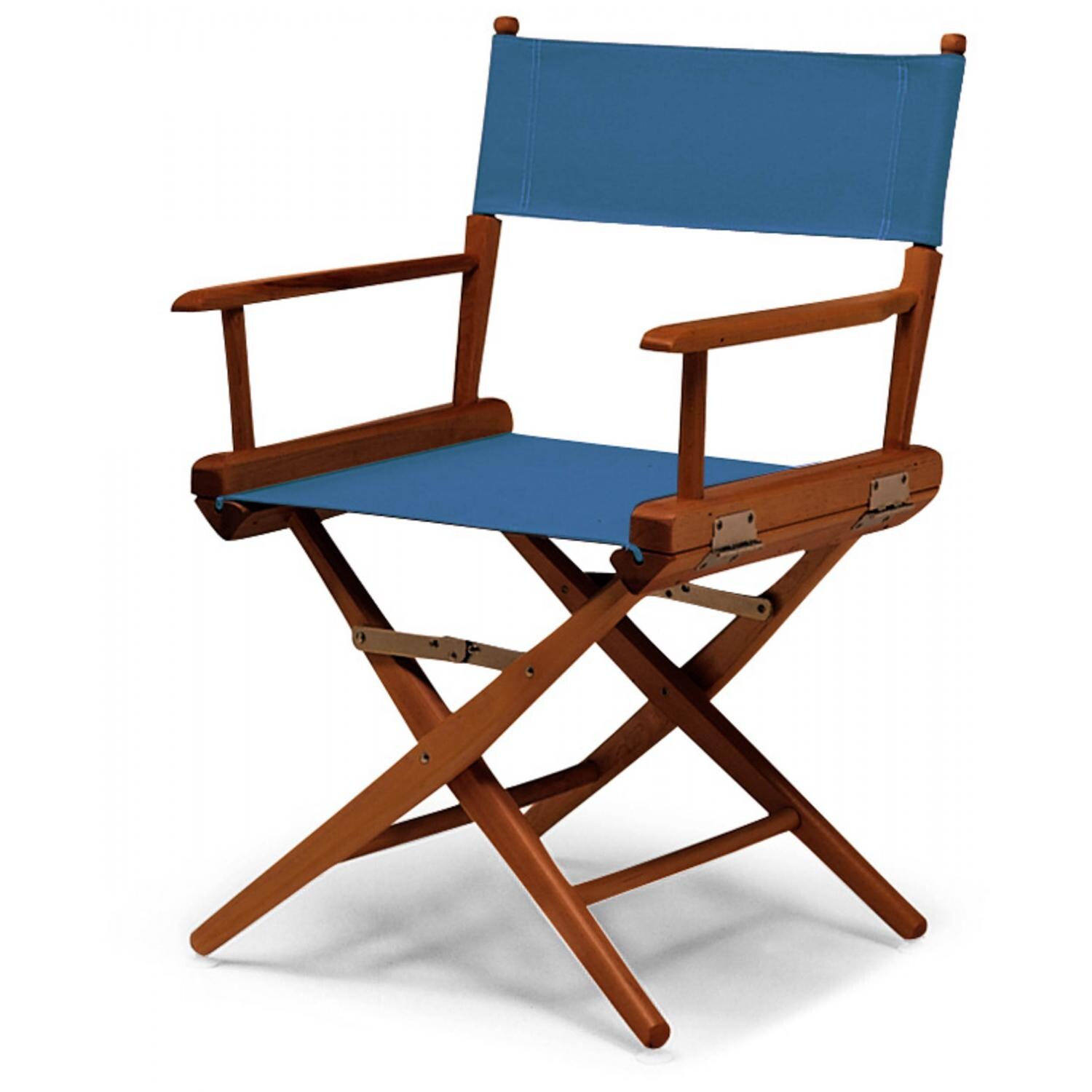 World Famous Dining Height Director Chair By Telescope Casual - Walnut/Indigo