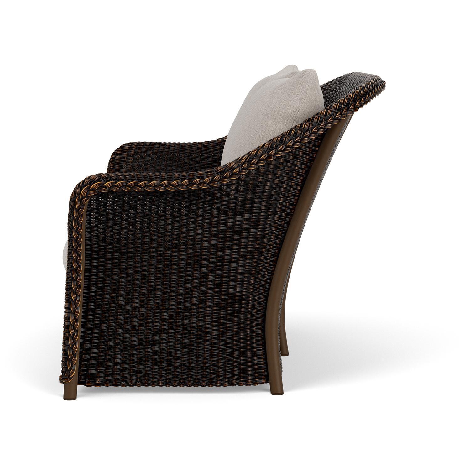 Lloyd Flanders Weekend Retreat Loveseat in Mink Finish W/ Remy Cloud Fabric - Side thumbnail