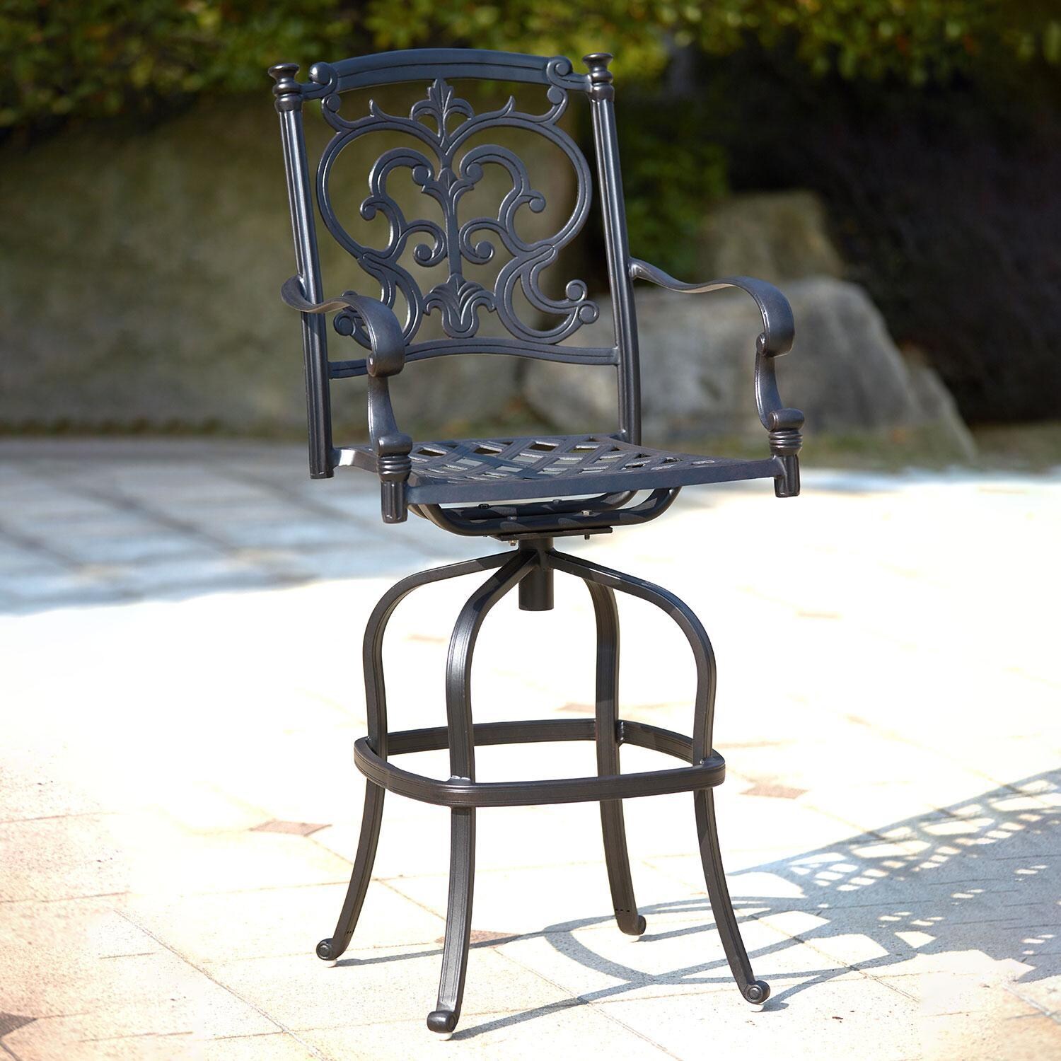 Darlee Santa Barbara 5 Piece Cast Aluminum Patio Bar Set W/ 42 Inch Round Table - Bar Stool thumbnail
