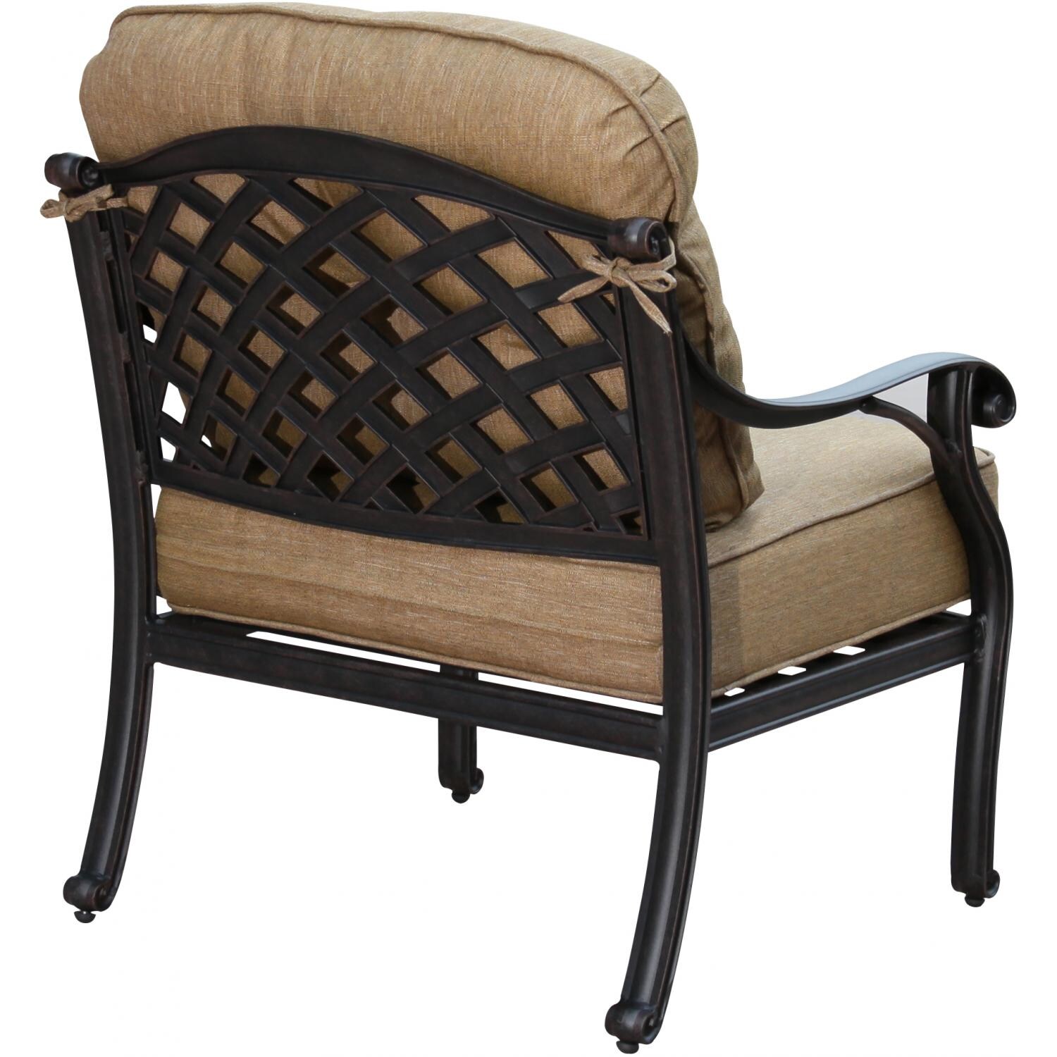 Nassau Cast Aluminum Club Chair in Antique Bronze/Sesame by Darlee