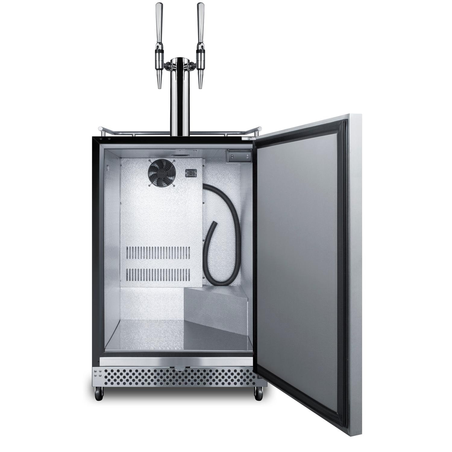 Summit SBC696OSNCFTWIN Commercial Outdoor Rated Double Tap Nitro Infused Coffee Dispenser / Kegerator - Open thumbnail