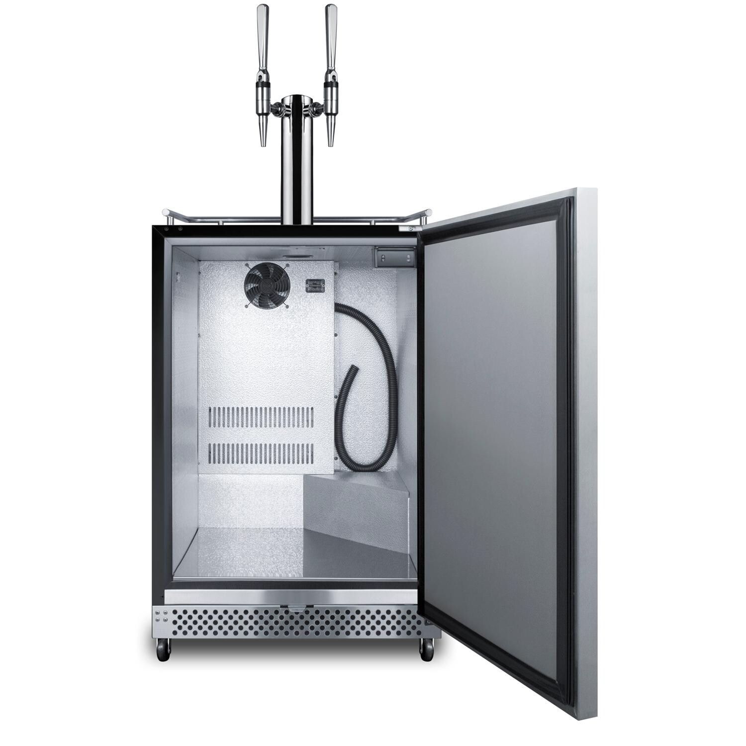 Summit SBC696OSNCFTWIN Commercial Outdoor Rated Double Tap Nitro Infused Coffee Dispenser / Kegerator - Open thumbnail