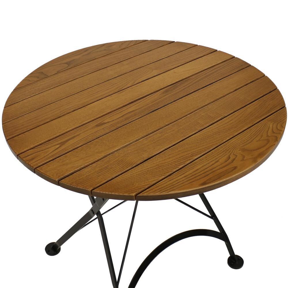 Ultimate Patio 32-Inch European Chestnut Wood Folding Round Bistro Table - Table Top thumbnail
