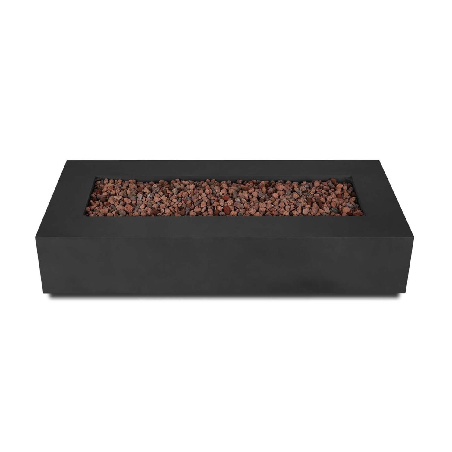 Lakeview SCC9814LPBLK Elysian 70-Inch Rectangle Propane Fire Table w/ NG Conversion Kit - Black - Top View thumbnail