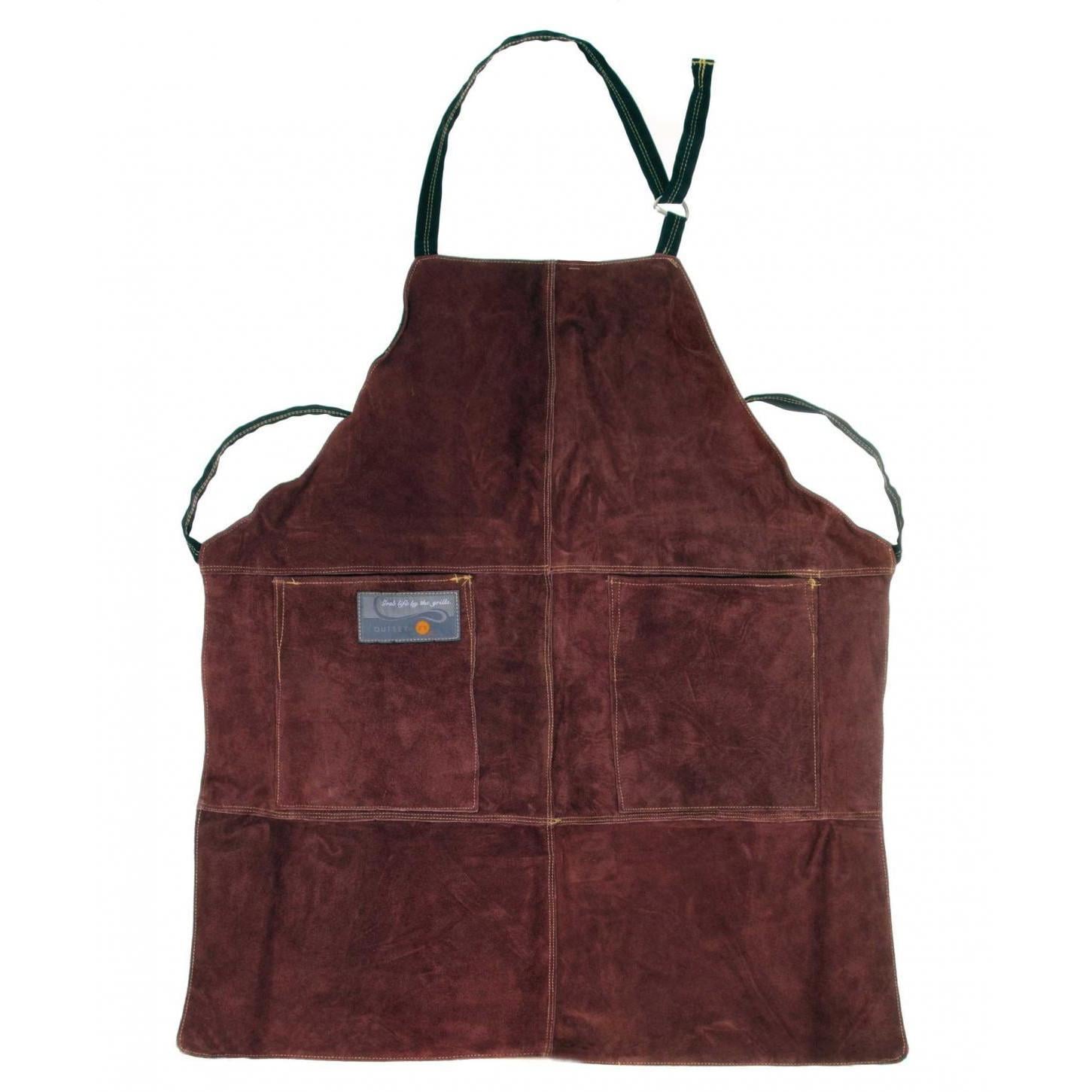 Outset 革 バーベキュー グリル ビブ エプロン キッチン バーベキュー Outset Leather BBQ Apron - Brown : BBQGuys
