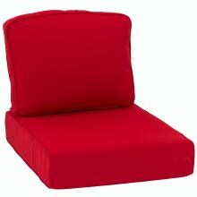 Sunbrella Canvas Jockey Red Medium Outdoor Replacement Club Chair Cushion Set W/ Piping By BBQGuys image