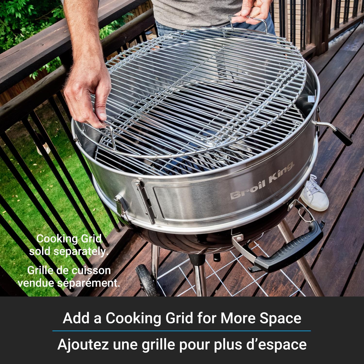 Broil King Kettle 22-in Stainless Steel Culinary Ring Extension Kit - Cooking Grid for More Space - Detail thumbnail