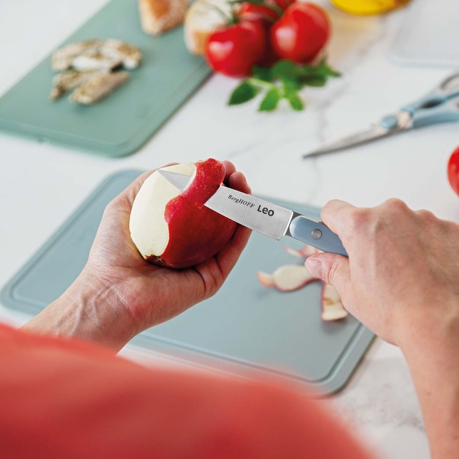 BergHOFF Leo Glints 3 Pc Stainless Steel Cutlery Set - Slate - Peeling Apple - Lifestyle thumbnail