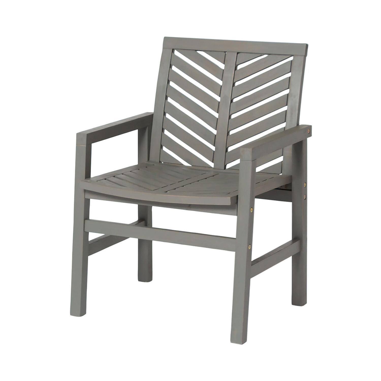 Ultimate Patio Wishlake 7 Piece Acacia Patio Dining Set W/ 60 X 32 Inch Rectangular Table - Gray Wash - Dining Arm Chair thumbnail