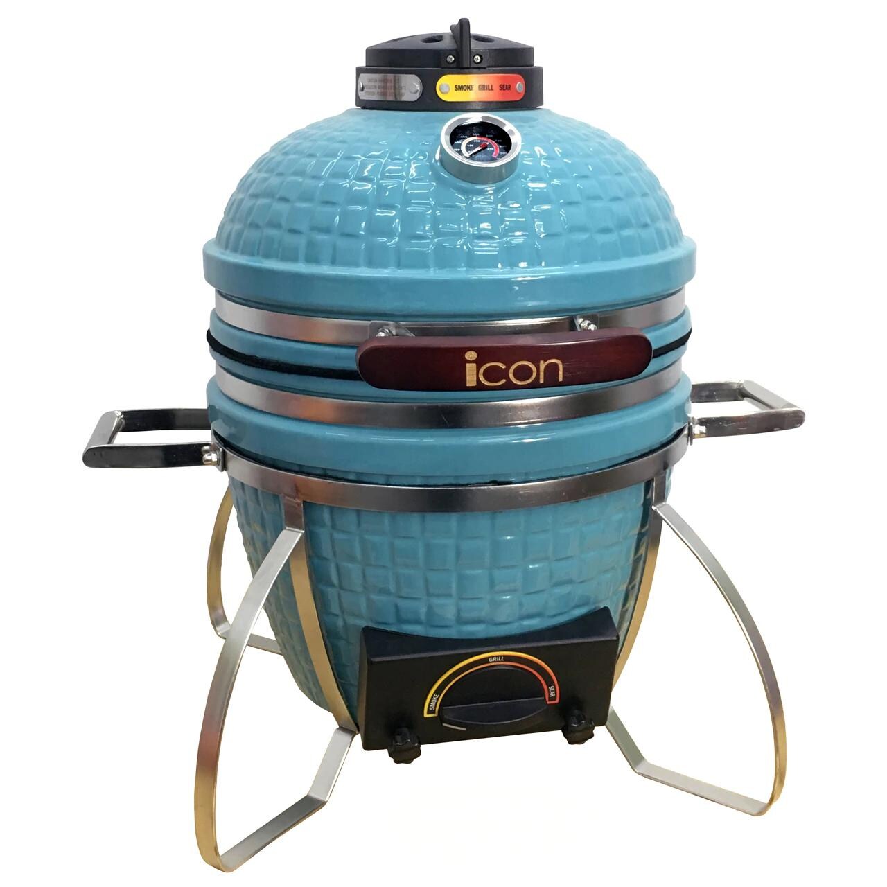 Icon Grills 100 Series 214 Sq. Inch Table Top Kamado Grill - Teal - CG101TEAL