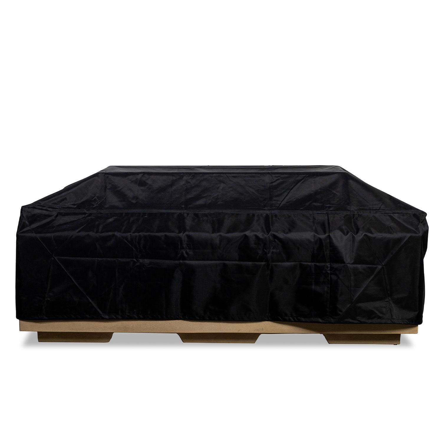 Glenwood 55-in Rectangular Concrete Natural Gas Fire Pit in Sand by Lakeview Outdoor Designs - Fire Pit Cover - White Background thumbnail