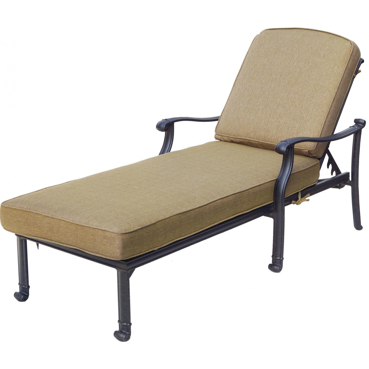 Darlee San Marcos Cast Aluminum Patio Chaise Lounge - Front thumbnail