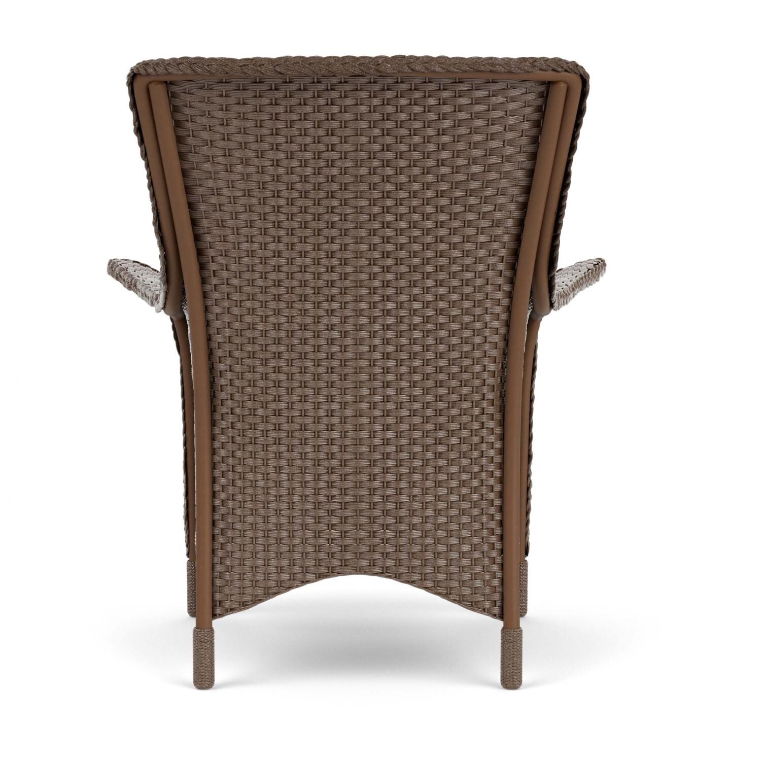 Lloyd Flanders Mandalay Dining Armchair In Bark Finish With Demo Skyway Fabric - Back thumbnail