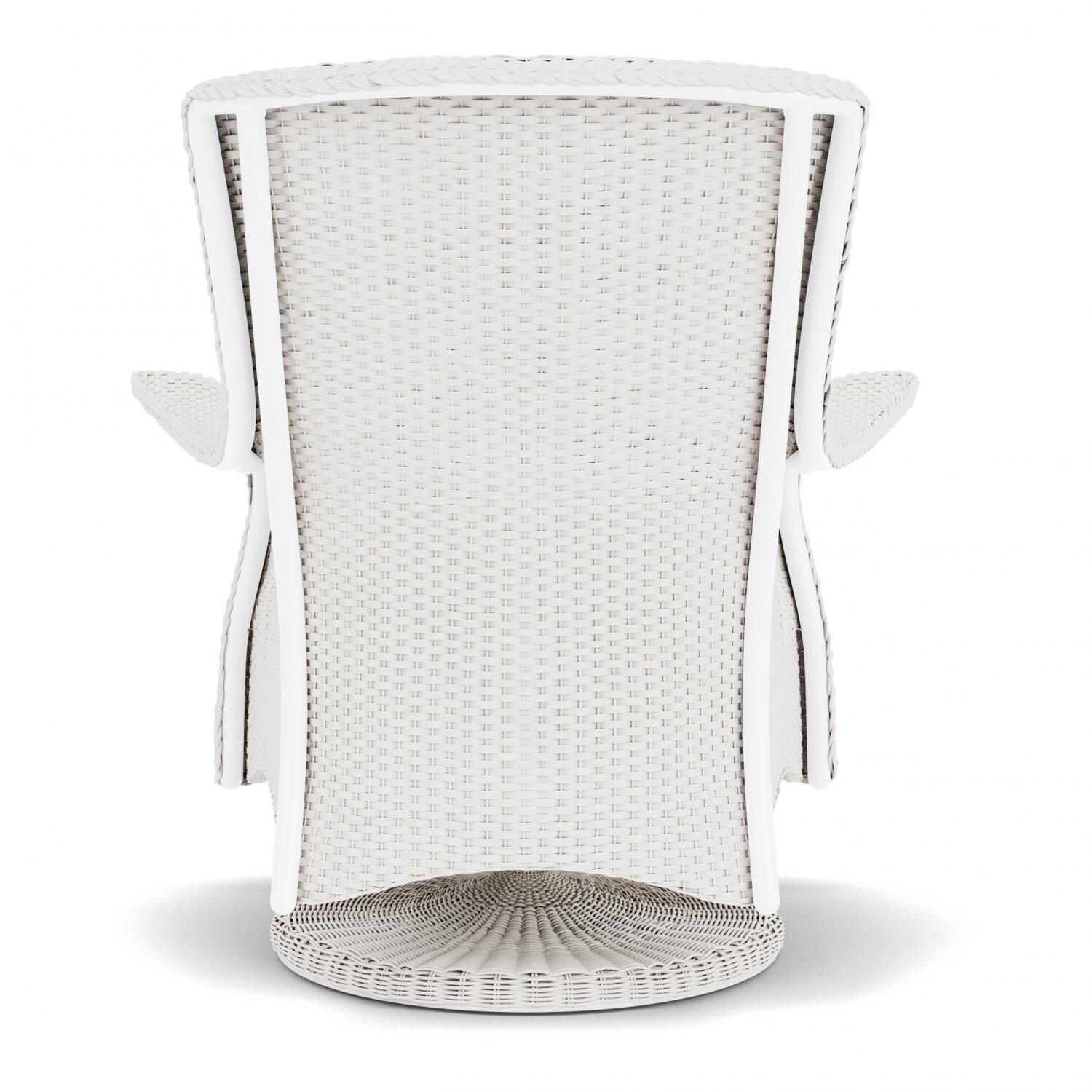 Lloyd Flanders Mandalay Swivel Rocker Lounge Chair in White Finish with Tundra Dove fabric - Back thumbnail