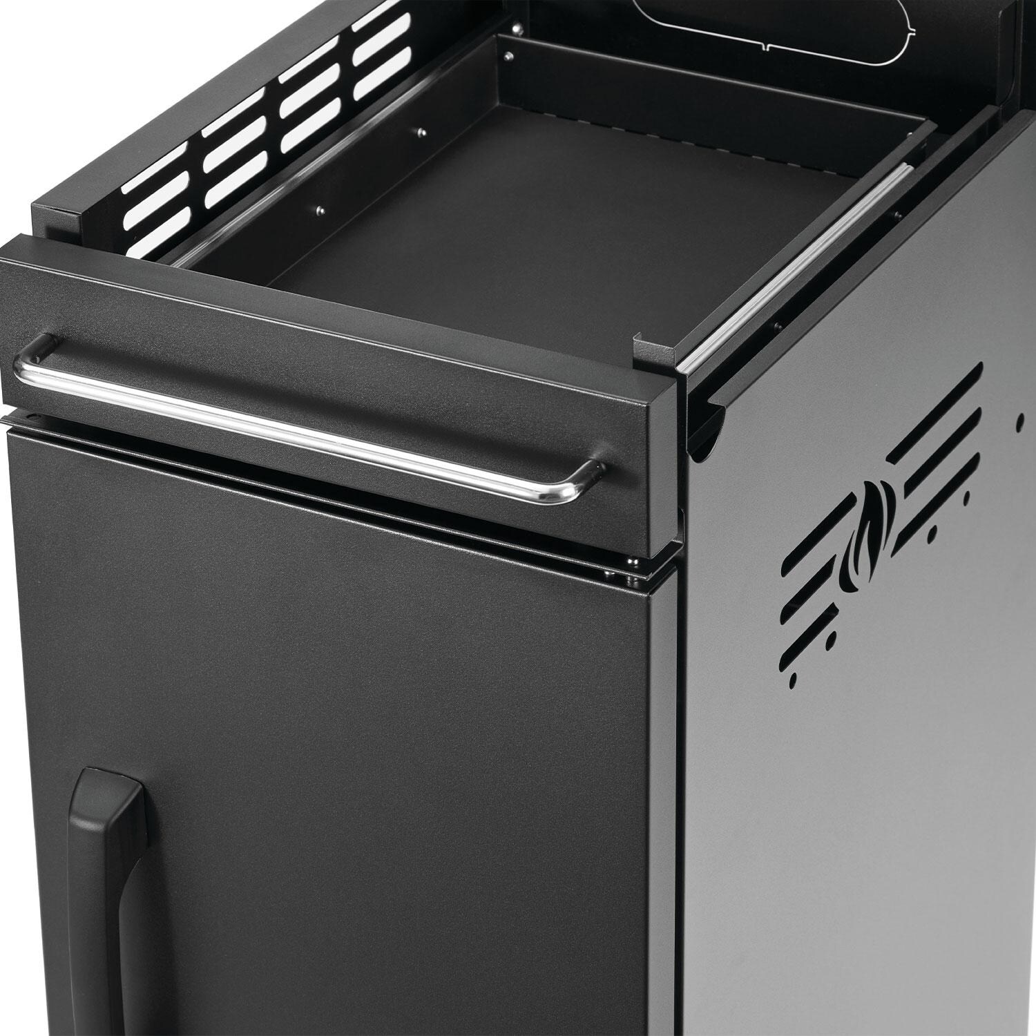 Napoleon 68006 Rogue PRO-S Grill Storage Cabinet Cart - Matte Black - Side Out Drawer - Overhead View - Detail thumbnail