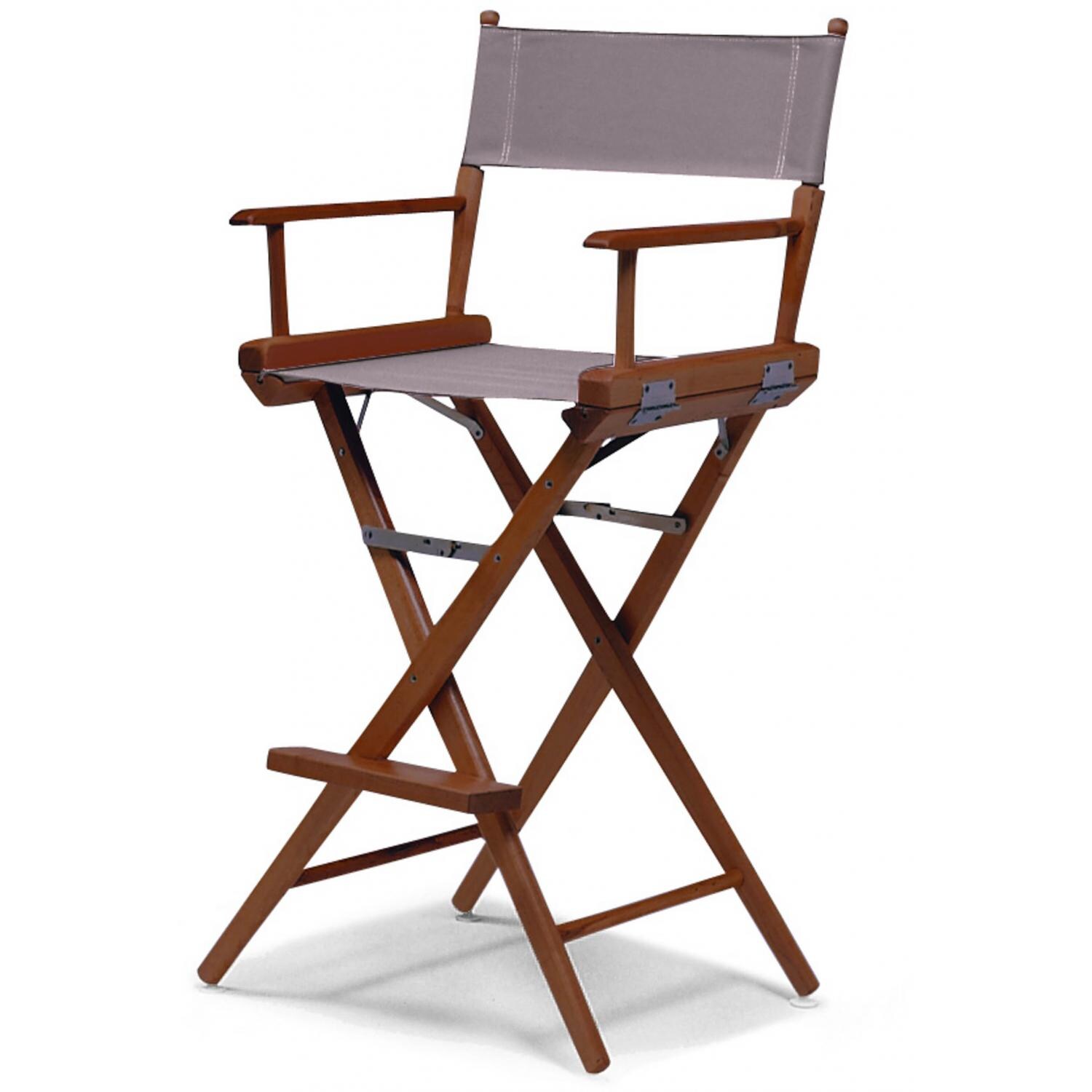 World Famous Bar Height Director Chair By Telescope Casual - Walnut/Gray