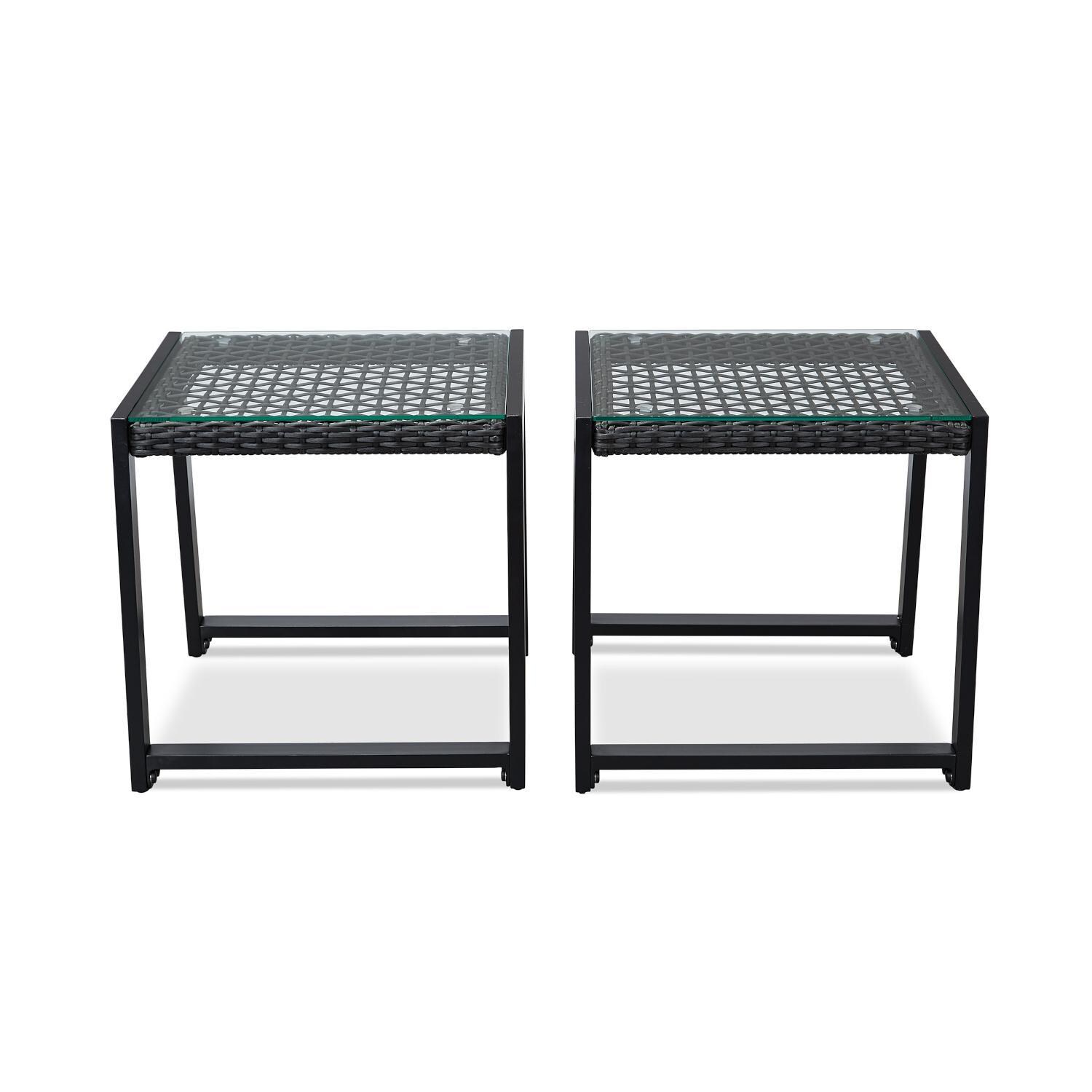Lakeview Rustic Bay Black 2 Piece Aluminum End Table Set - Full Set - White Background thumbnail