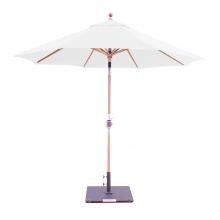 Galtech 9 Ft. Octagonal Teak Patio Market Umbrella W/ Crank Lift And Rotational Tilt - Sunbrella Canvas Natural Canopy