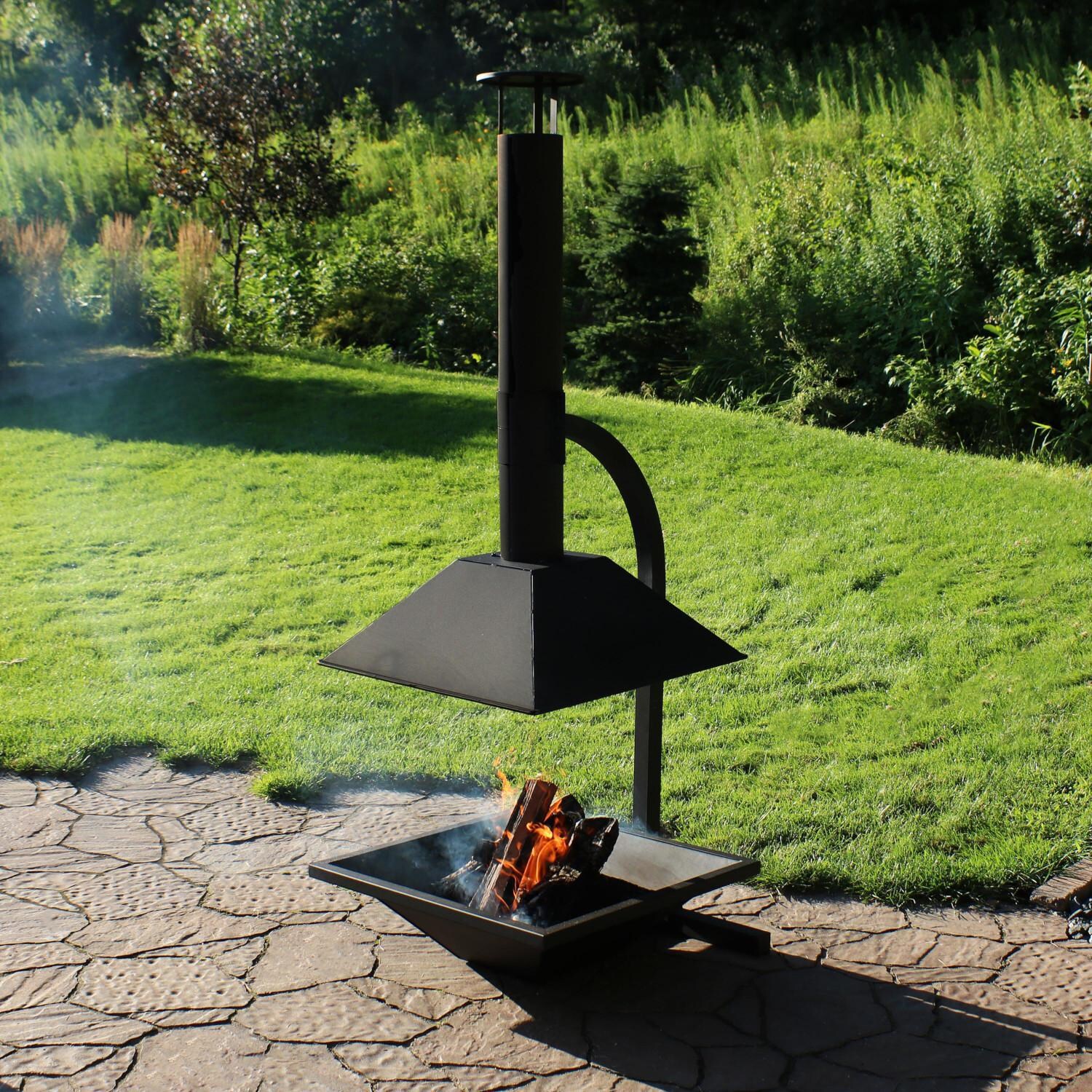 Ultimate Patio 80-Inch Modern Steel Wood Burning Chiminea thumbnail