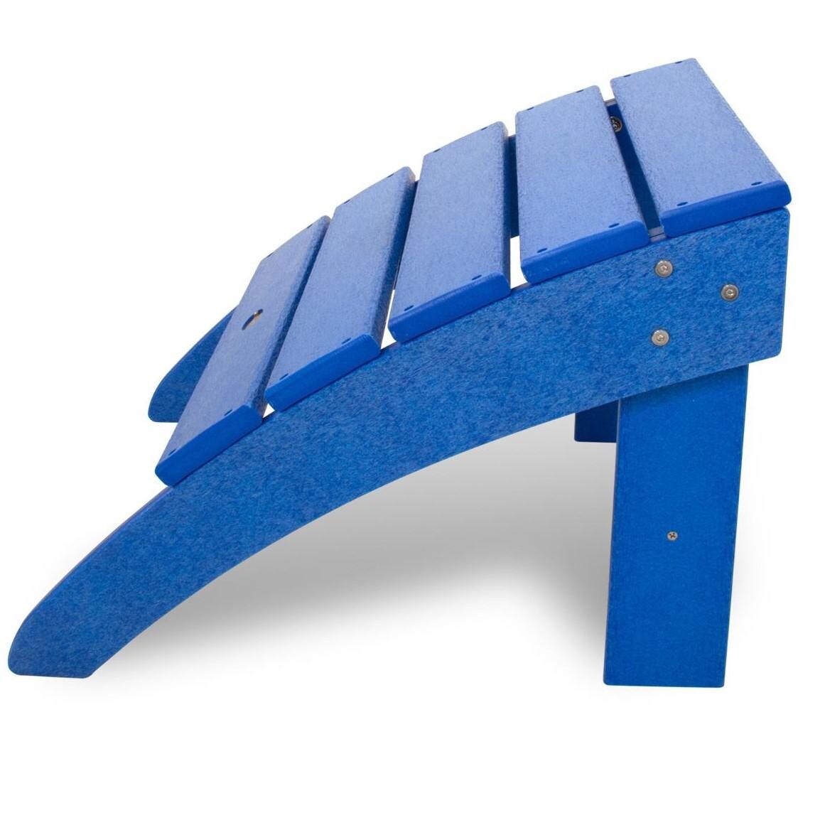 POLYWOOD South Beach Patio Adirondack Ottoman - Pacific Blue - Side View thumbnail