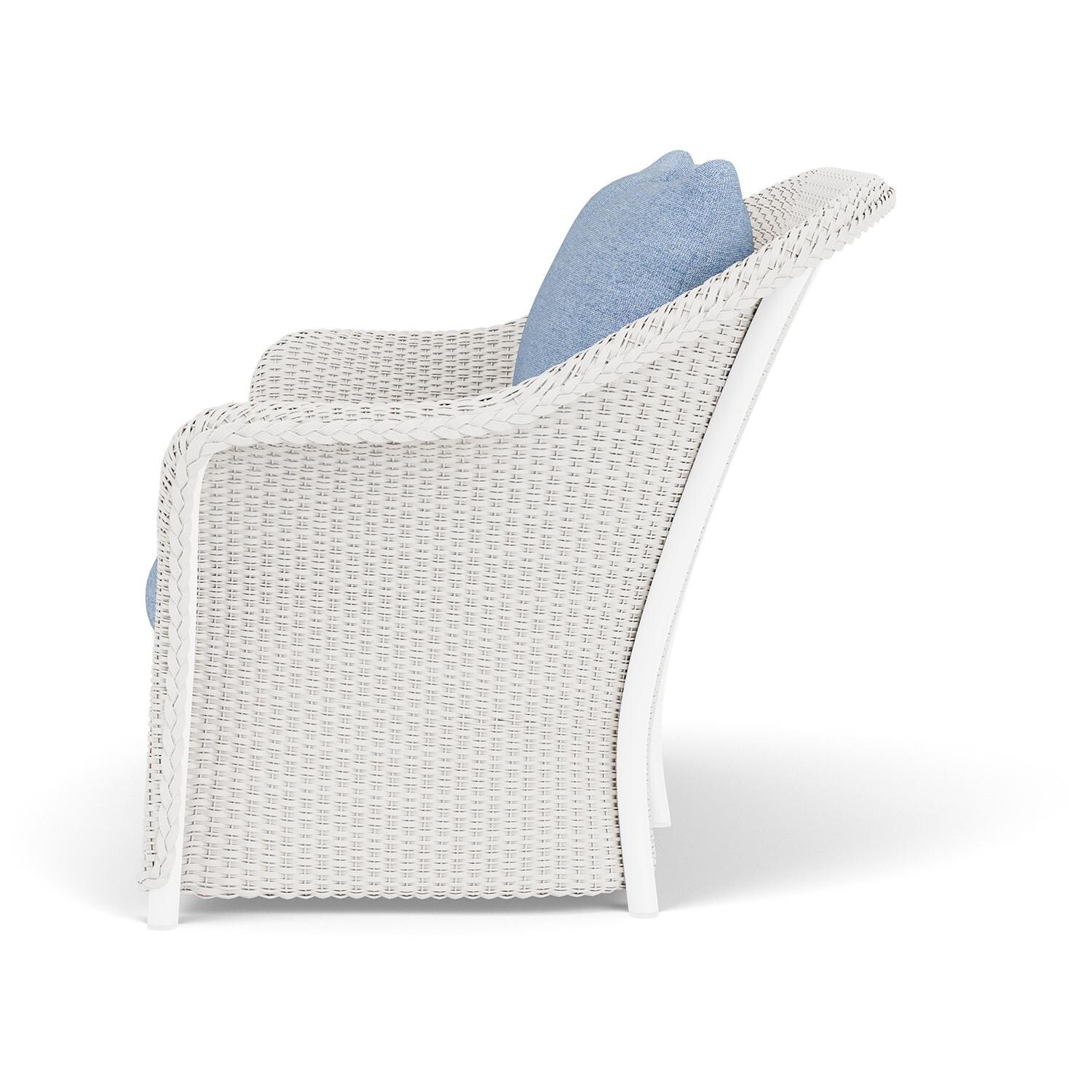 Lloyd Flanders Weekend Retreat Loveseat in White Finish W/ Demo Skyway Fabric - Side thumbnail