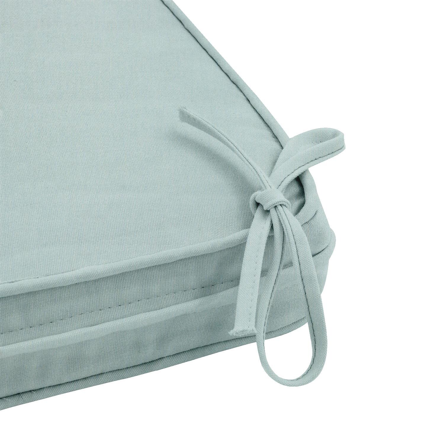 Sunbrella Canvas Spa Small Outdoor Replacement Bench Cushion W/ Piping By UltimatePatio.com - Tie Detail thumbnail