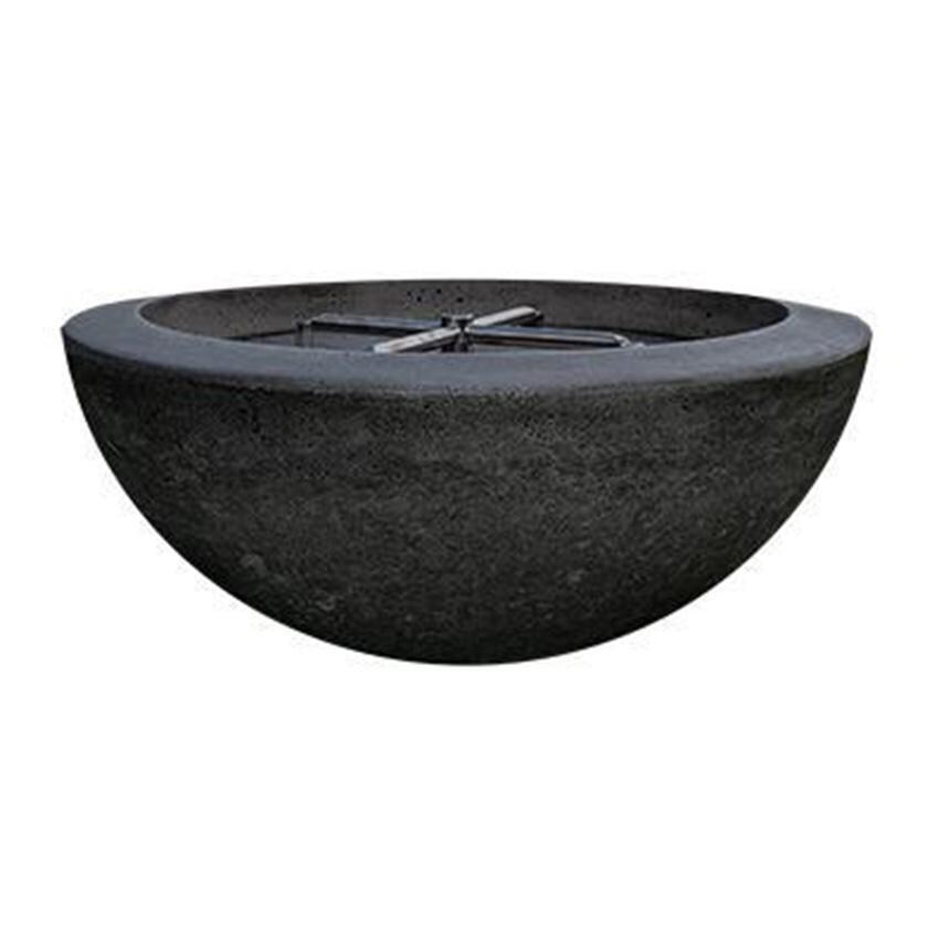 Moderno 2 29-in Round Glass Fiber Reinforced Concrete Natural Gas Fire Bowl in Ebony by Prism Hardscapes - White Background thumbnail