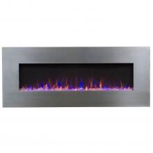 Touchstone Home Products AudioFlare 50-Inch Wall Mount/Flush Mount Electric Fireplace With Stainless Steel Surround & Bluetooth Audio - 80024