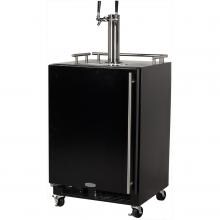 Marvel 24-Inch Freestanding Left Hinge Twin Tap Beer Dispenser / Kegerator - Black - ML24BTSMLB image
