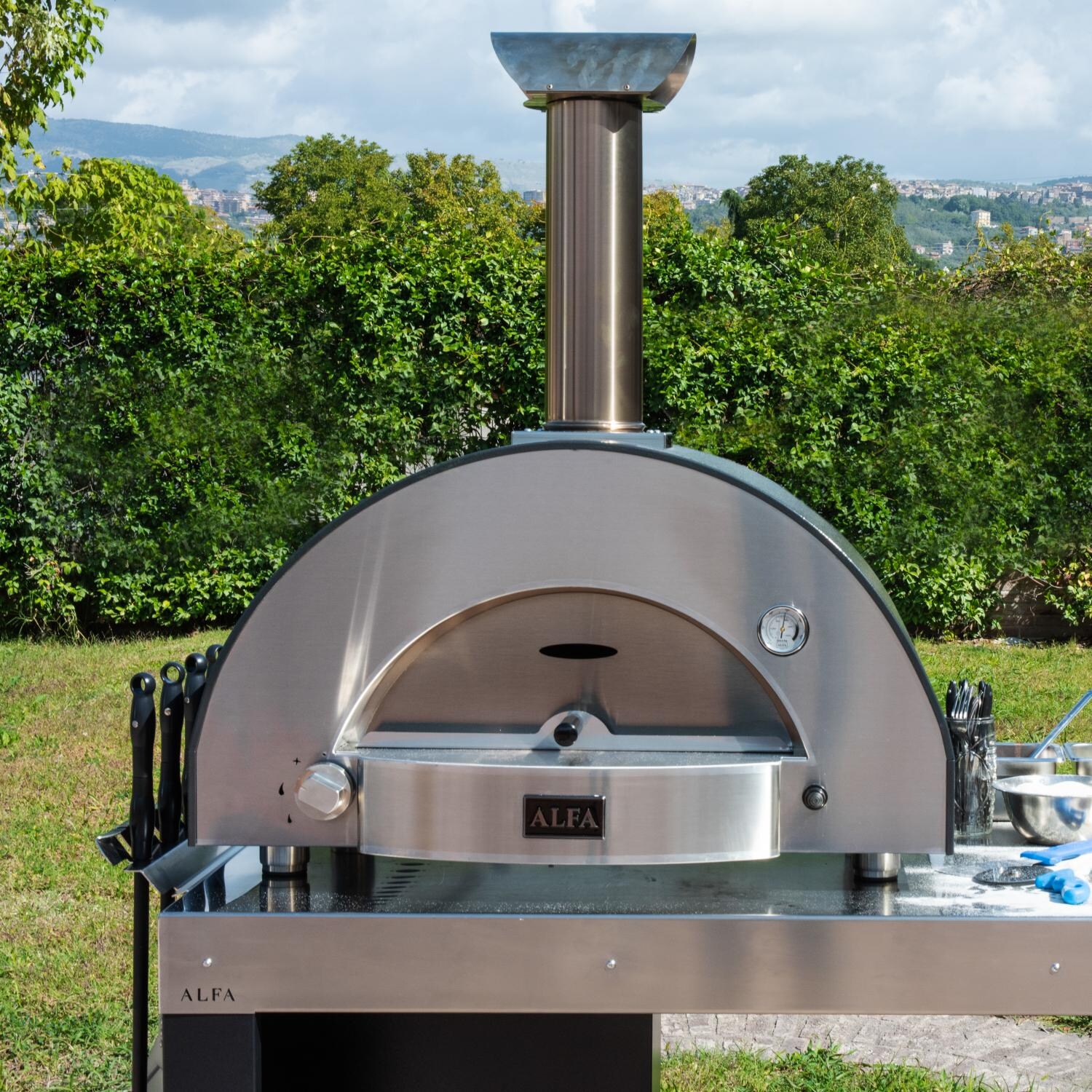 Alfa FXCL-2P-GGRA-U Classico 2 Pizze Propane Pizza Oven W/ Natural Gas Conversion Kit - Ardesia Grey thumbnail