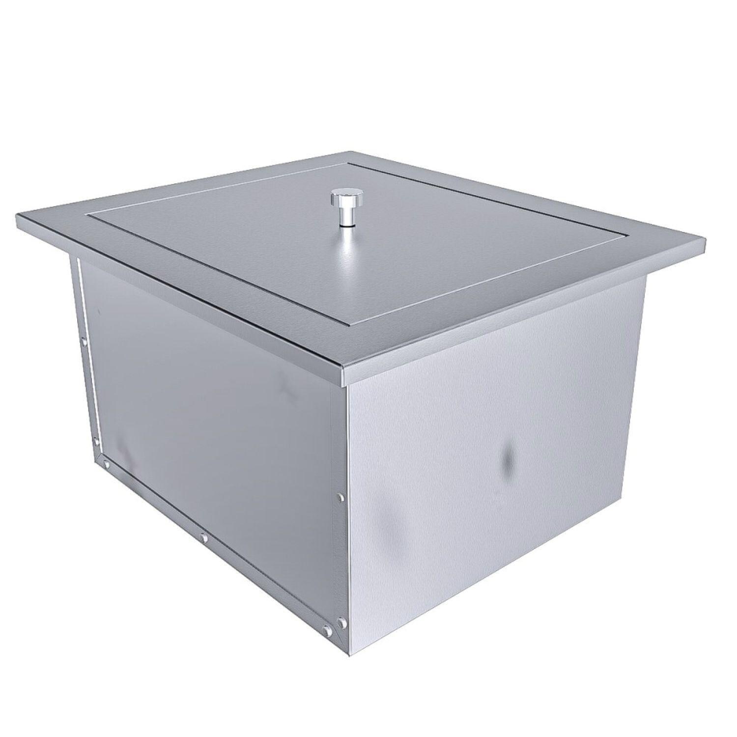 Sunstone TEX-15IC 15-in Texan Series Drop-In Insulated Ice Bin w/ Chest Cover - Display - White Background thumbnail