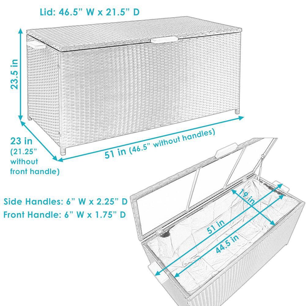 Ultimate Patio Indoor/Outdoor Resin Rattan Deck Box - Dimensions thumbnail