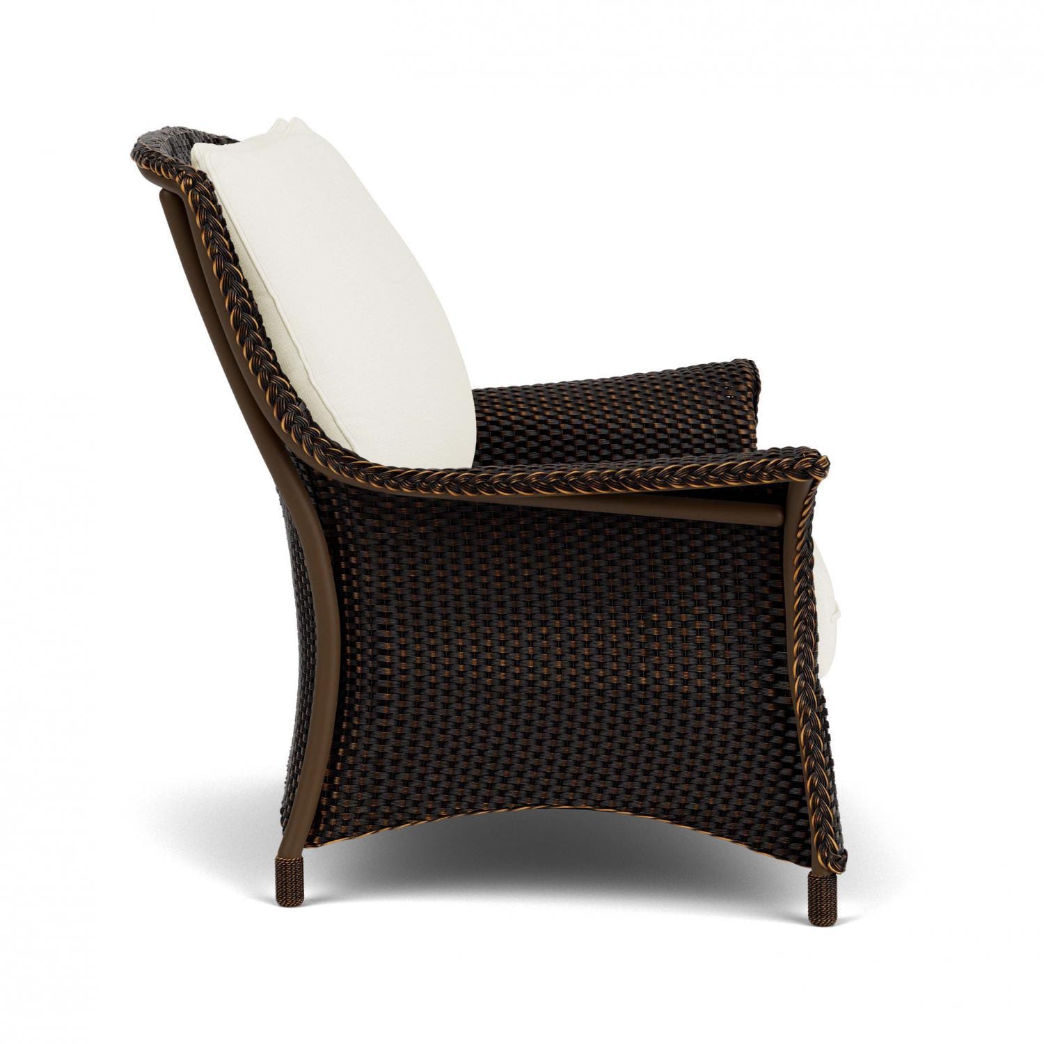 Lloyd Flanders Mandalay Chair and a Half in MInk Finish with Sailcloth Salt Fabric - Side thumbnail