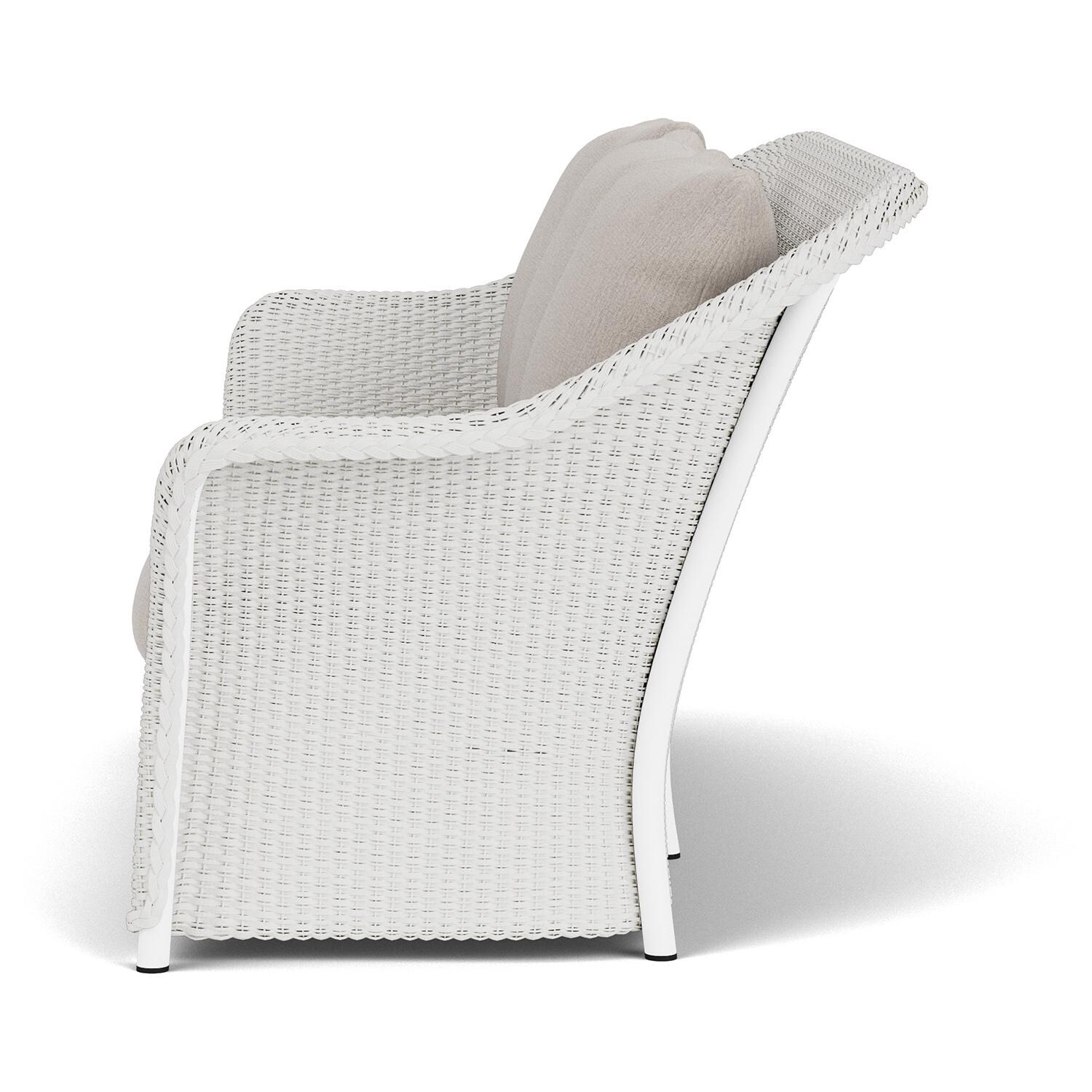 Lloyd Flanders Weekend Retreat Sofa in Matte White Finish W/ Remy Cloud Fabric - Side thumbnail