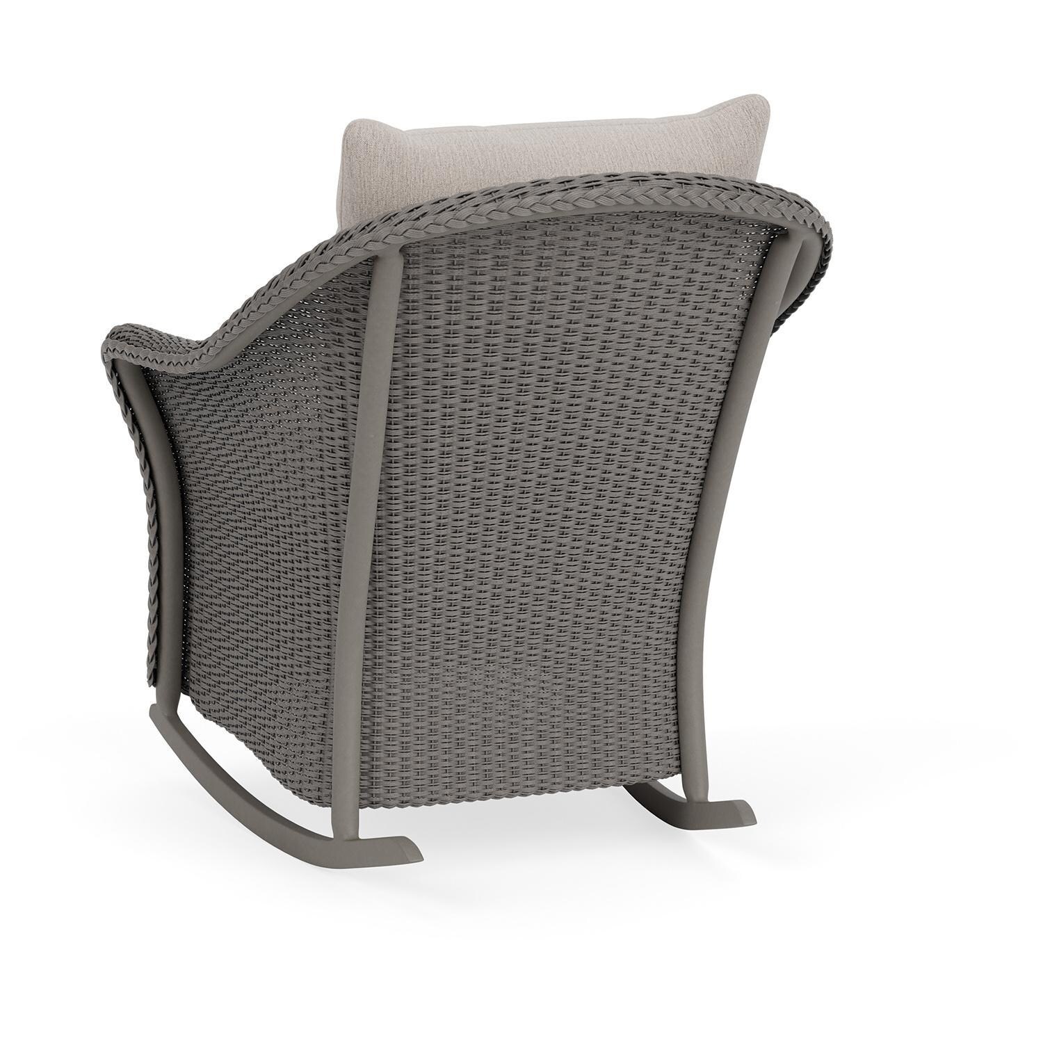 Lloyd Flanders Weekend Retreat Lounge Rocker in Pewter Finish W/ Remy Cloud Fabric - Back Left thumbnail