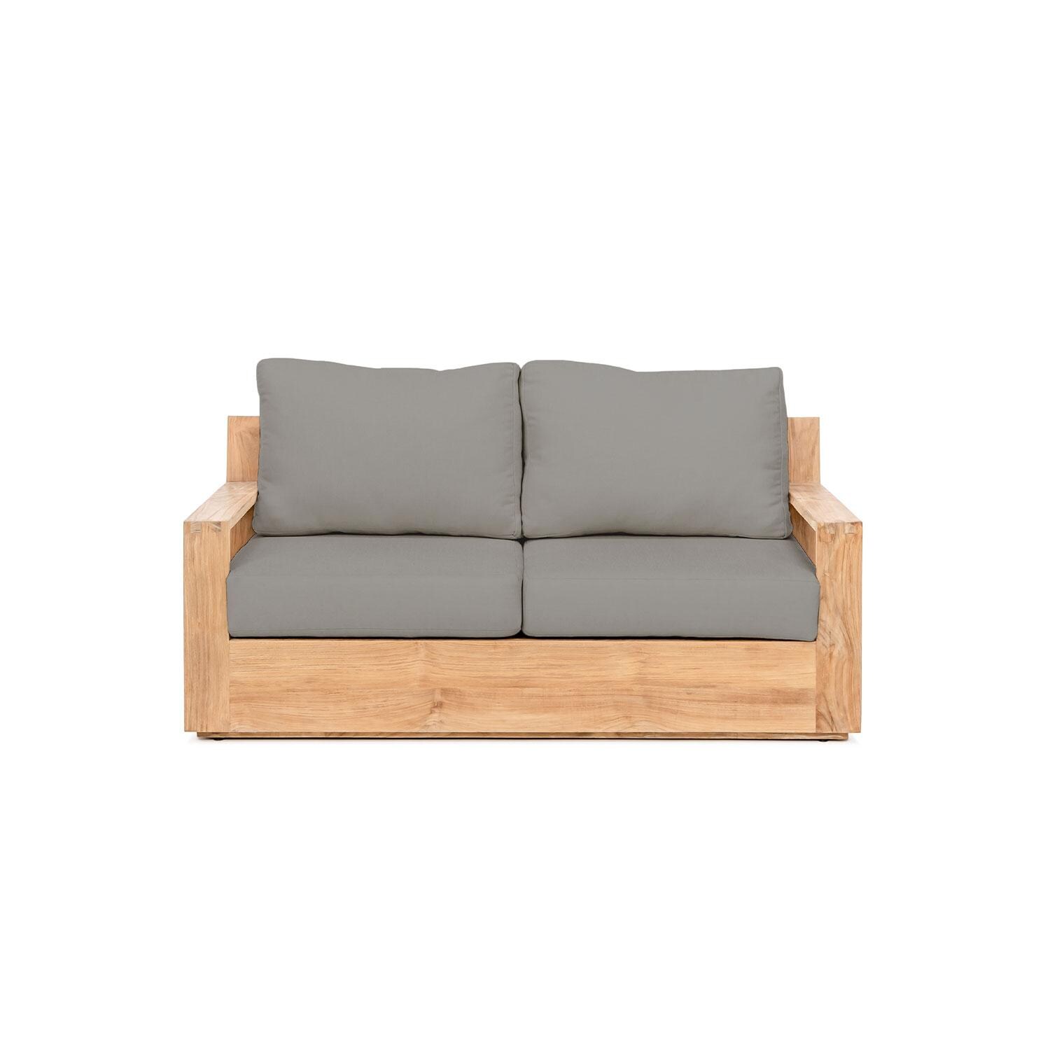 Scape Key 2 Person Teak Loveseat in Charcoal by Lakeview Outdoor Designs - White Background thumbnail