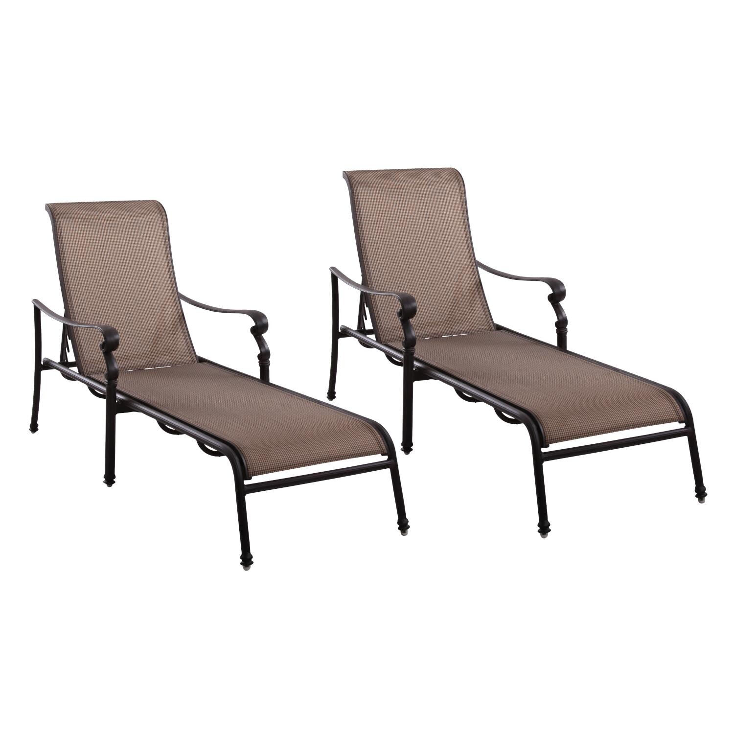 Monterey Cast Aluminum 2 Pc Set Chaise Lounge Set in Antique Bronze/Irish Mix by Darlee