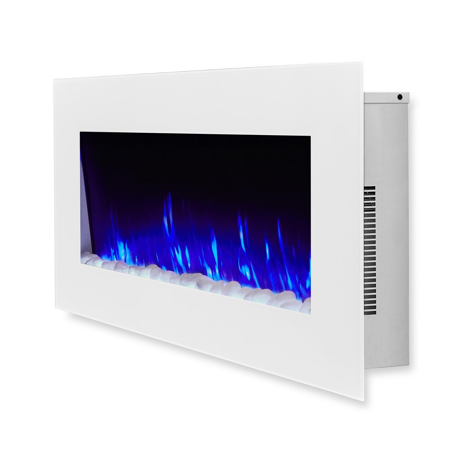 Real Flame 1330E-W DiNatale 50-Inch Wall-Mounted Electric Fireplace - White - Angled View thumbnail