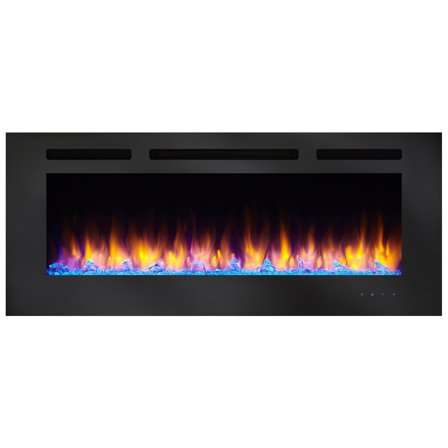 SimpliFire Allusion 48-Inch Wall Mount Electric Fireplace - Orange Flames - Royal Blue Lights thumbnail