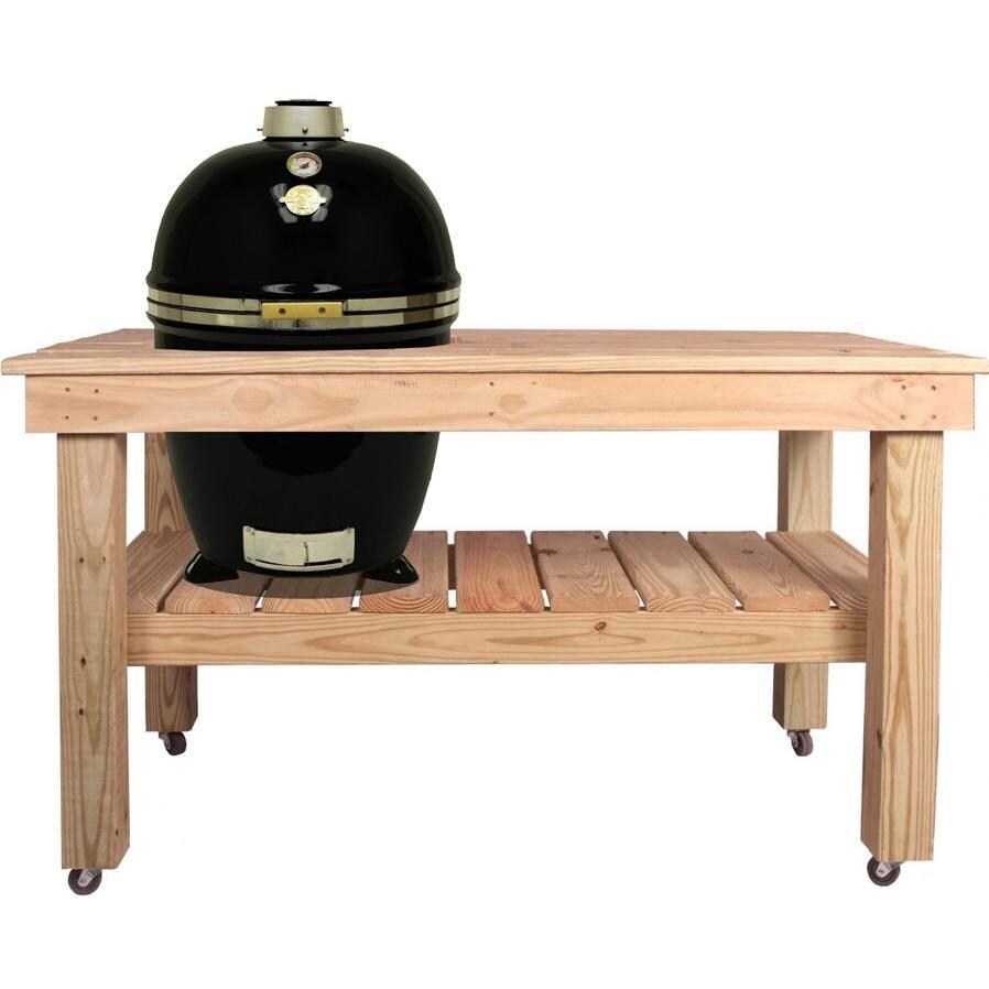 Grill Dome Infinity Series Large Kamado Grill On Cypress Table - Black