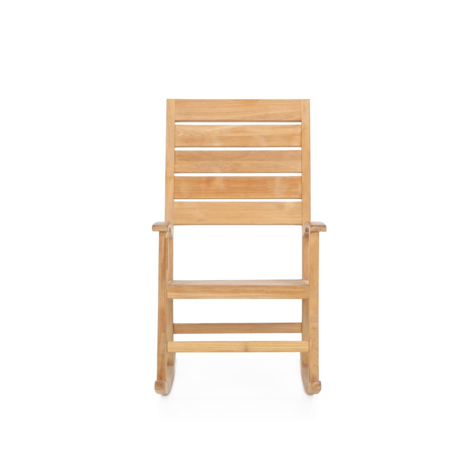 Teak + Table Friday High Back Rocking Chair - Front - White Background thumbnail