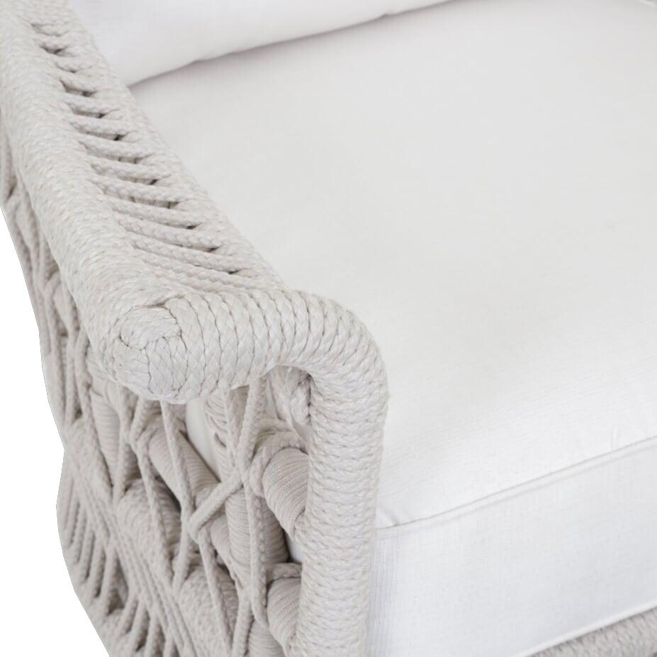Sunset West - 4301-21W-8353 - Dana Olefin Rope Patio Wing Chair W/ Sunbrella Linen Canvas Cushions - Arm Closeup thumbnail