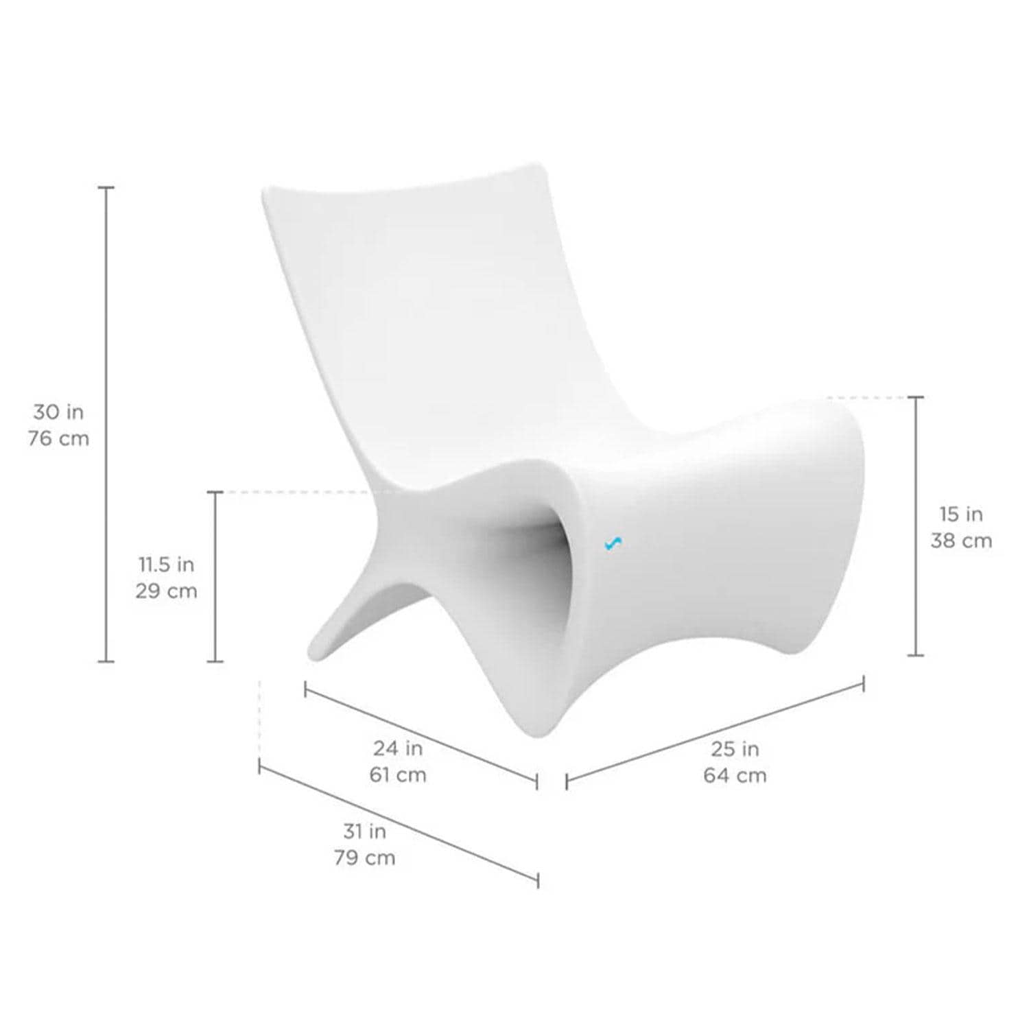 Ledge Lounger Autograph Chair - Sandstone  - Dimensional thumbnail