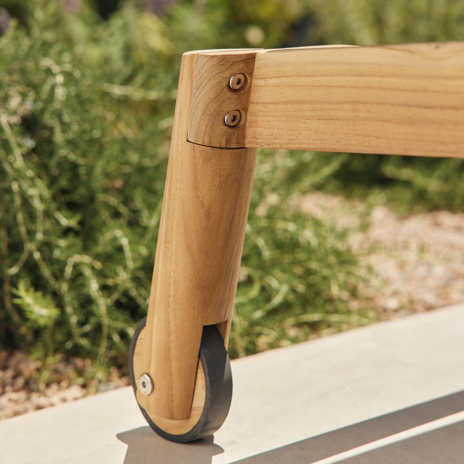 Neighbor HVN-SL1-GR Sunlounger W/ Sunbrella Cushions - Wheel Detail thumbnail