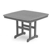 Nautical Slate Gray Recycled Plastic Wood 44 Inch Square Patio Dining Table By POLYWOOD