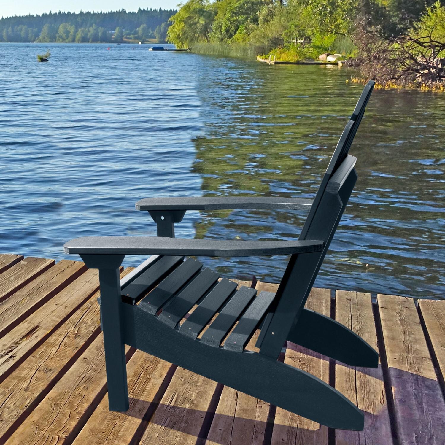 Lakeview The Charmville Adirondack Chair - Federal Blue - Side View thumbnail