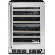 Viking 24-Inch 45 Bottle Right Hinge Built-In / Freestanding Wine Cellar - Stainless Steel - VWUI5240GRSS