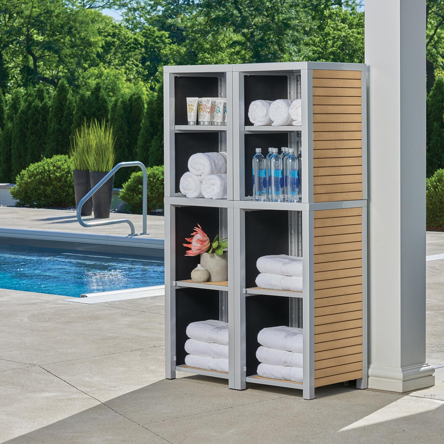 Oxford Garden Travira Natural Tekwood Shelf - 4 Shelves thumbnail