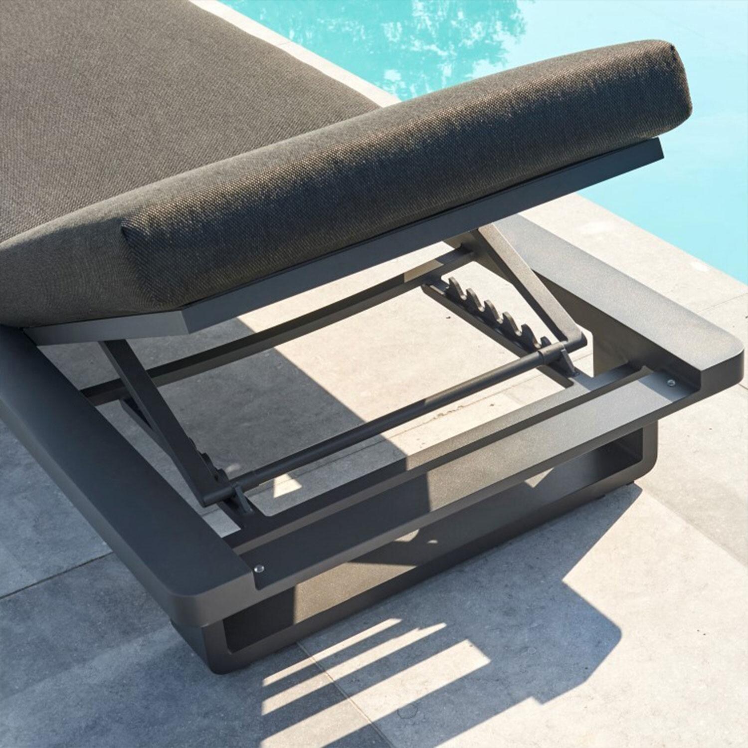 Fitz Roy Aluminum Multi-Position Chaise Lounge in Gray By KETTLER - Adjustable - Detail thumbnail