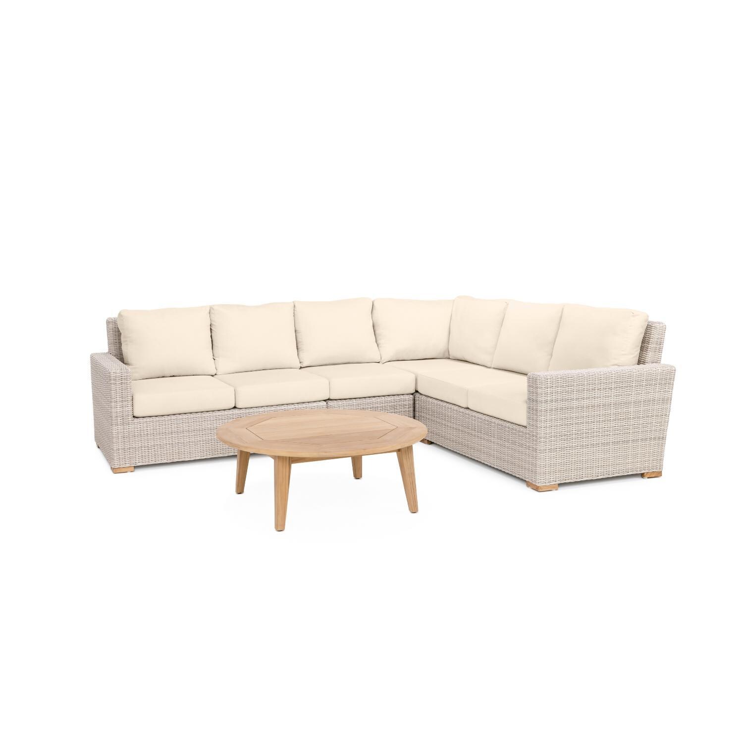 Oyster Bay Sectional 2 Piece Lounge Set in Sand By Teak + Table